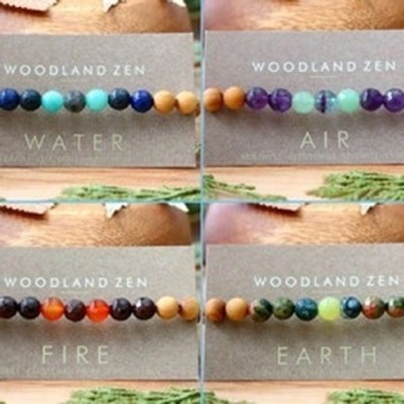 SMALL Set of 4 Anti Stress Anxiety Crystal Bracelet Gemstone Yoga‎ Bracelet
